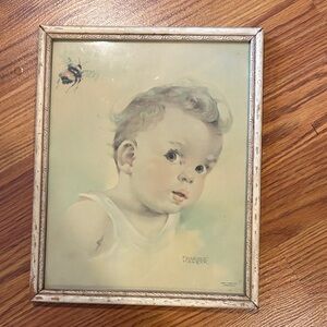 Vintage Baby Portrait with Bee